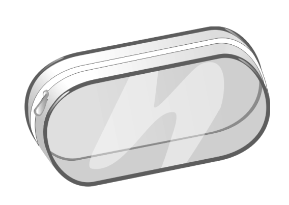 ПВХ косметичка с окантованная кедером, молния в верхней части боковой стороны, логотип опционально
