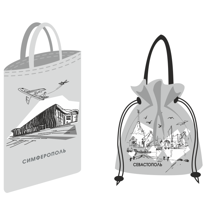 сувениры  -  промосумка и рюкзак с логотипом заказчика