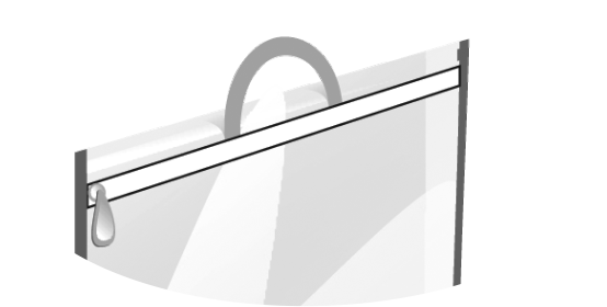 ручка сумки - конверта выполнена из спанбонда или оксфорда